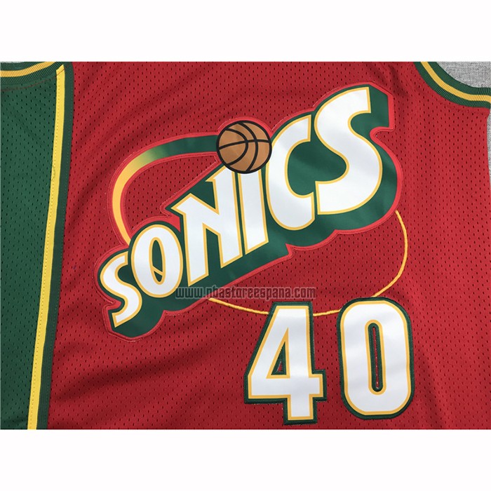 Camiseta Seattle SuperSonics Shawn Kemp NO 40 Historic Retro Rojo